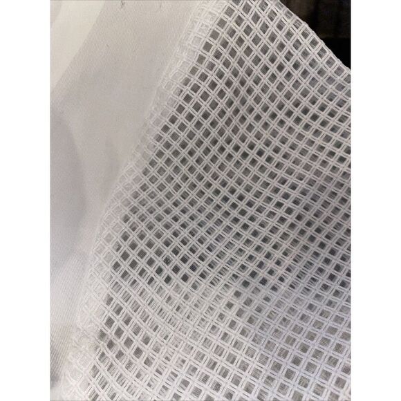 Urbane Cloth Sheer Mesh Sleeve Top Long Sleeve Button Back White - Picture 6 of 7